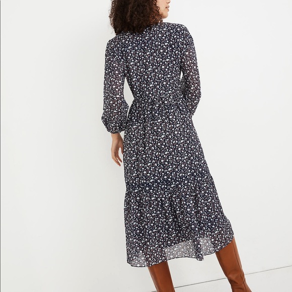 Madewell Tie-Waist Midi Dress in Harvest Vine - Picture 3 of 5